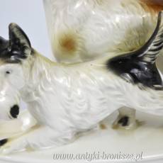 Dwa psy teriery Lippelsdorf  Niemcy lata 50/60te 13cm/15,5/7cm
