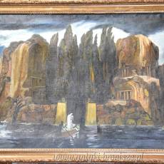 Wyspa umarłych A. Böcklin kopia S.Zacharow 1926 r Wymiar 62/96cm