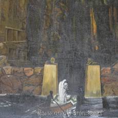 Wyspa umarłych A. Böcklin kopia S.Zacharow 1926 r Wymiar 62/96cm