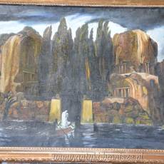 Wyspa umarłych A. Böcklin kopia S.Zacharow 1926 r Wymiar 62/96cm