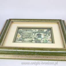 Obrazek Vintage „Sklep z zabawkami” w 3D Anton Pieck Holandia poł XXw