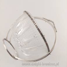 Cukiernica kryształowa z posrebrzanym okuciem HEFRA, PRL