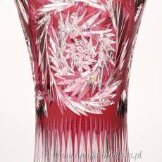 Wazon z krysztalu Bohemia w czerwonym kolorze, rozm. h 39 x Ø 20cm - poz. 7010