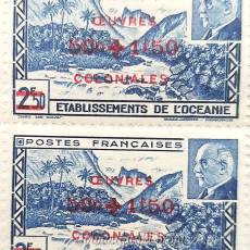Znaczek kolonialny Oceania Francuska dolina Fautaua Vichy Marszałek Pétain 1944r