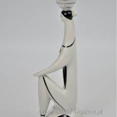 New Look Rzeźba kobieta z misą Zsolnay Török János 1960r biało czarna taniej