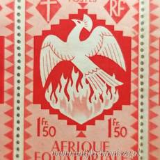 Znaczek kolonialny Wolnych Francuzów Afryka Równikowa 1941r Projektant Edmund Dulac