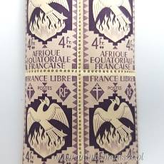 Znaczek kolonialny Wolnych Francuzów Afryka Równikowa 1941r Projektant Edmund Dulac