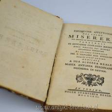 Esposizione Affettuosa Del Salmo Miserere Turyn 1772r