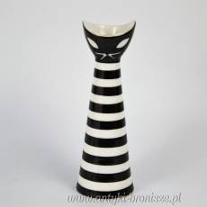 Wazonik kot sygnowany Zsolnay dekoracja a'la picasso porcelana węgierska lata 60-te