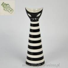 Wazonik kot sygnowany Zsolnay dekoracja a'la picasso porcelana węgierska lata 60-te