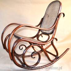 Fotel gięty bujak Thonet ok.1900r. po renowacji drewna