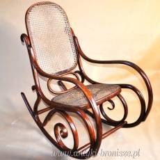 Fotel gięty bujak Thonet ok.1900r. po renowacji drewna