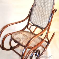 Fotel gięty bujak Thonet ok.1900r. po renowacji drewna