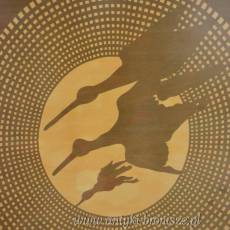 Batik żurawie oprawa za szkłem w ramce 110/ 88cm lata 70/80te