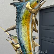 FONTANNA Z BRĄZU ryba MARLIN ŻAGLICA 260 cm