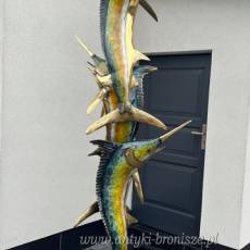 FONTANNA Z BRĄZU ryba MARLIN ŻAGLICA 260 cm