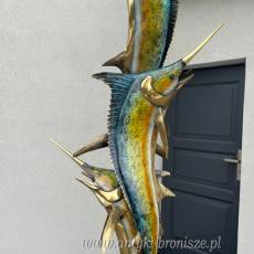 FONTANNA Z BRĄZU ryba MARLIN ŻAGLICA 260 cm