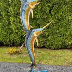 FONTANNA Z BRĄZU ryba MARLIN ŻAGLICA 198 cm