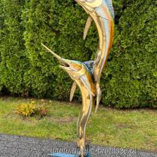 FONTANNA Z BRĄZU ryba MARLIN ŻAGLICA 198 cm
