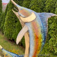 FONTANNA Z BRĄZU ryba MARLIN ŻAGLICA 198 cm