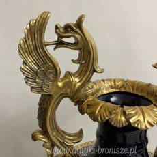 KOBALT- WAZA AMFORA Z POSTUMENTEM z brązem