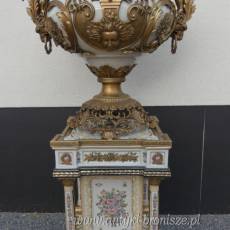 AMFORA NA POSTUMENCIE - gazon PORCELANA Z BRĄZEM