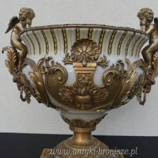 AMFORA NA POSTUMENCIE - gazon PORCELANA Z BRĄZEM