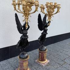 PAŁACOWE DUŻE ŚWIECZNIKI Z BRĄZU - ciężkie