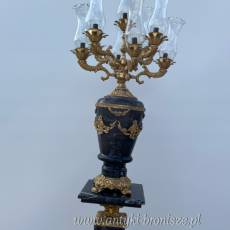 CZARNA PAŁACOWA LAMPA marmur + brąz