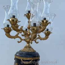 CZARNA PAŁACOWA LAMPA marmur + brąz