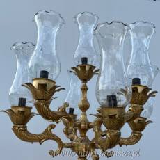CZARNA PAŁACOWA LAMPA marmur + brąz
