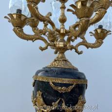 CZARNA PAŁACOWA LAMPA marmur + brąz