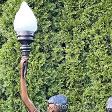 FIGURALNE LAMPY Z BRĄZU komplet POSTACIOWE