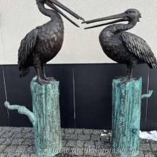 KORMORAN fontanna z brązu SIEDZĄCE kormorany