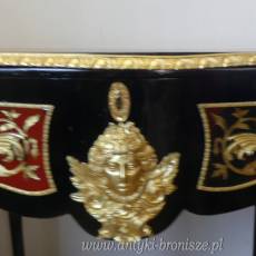 BOULLE -Biurko retro w stylu barokowym z intarsją mosiężną 150 x 80 cm
