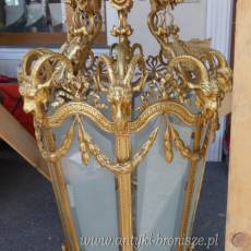 PAŁACOWA WISZĄCA LAMPA z brązu LATARNIA 120 cm
