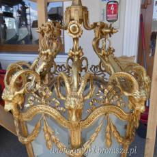 PAŁACOWA WISZĄCA LAMPA z brązu LATARNIA 120 cm