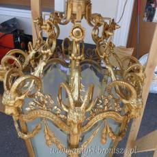 PAŁACOWA WISZĄCA LAMPA z brązu LATARNIA 120 cm