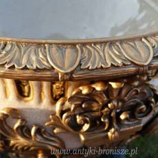 Potężny WAZON - DONICA porcelana z brązem! UNIKAT