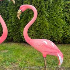 RÓŻOWE FLAMINGI z brązu FLAMING do ogrodu