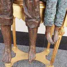 DZIADEK Z BABCIA - duża figura z brązu SIEDZĄCA