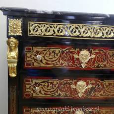 KOMODA - BOULLE - Z MARMUREM bieliżniarka