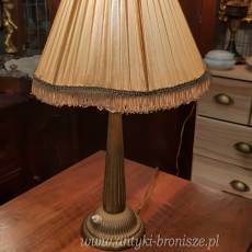 Swiecznik XIX wieczny przerobiony na lampke z abazurem - poz. 1966