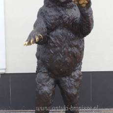 OGROMNY -NIEDŹWIEDŹ MISIEK Z BRĄZU masywny FIGURA RZEŹBA