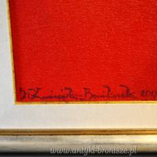 Olej na płótnie z certyfikatem "Refleksja" Halina Kwiecińska Bonikowska 2000r 103/122cm