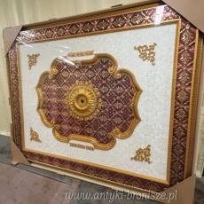 BAIŁO ZŁOTO BORDOWA ROZETA SUFITOWA 200 x 240