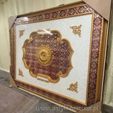 BAIŁO ZŁOTO BORDOWA ROZETA SUFITOWA 200 x 240