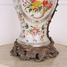 WAZON -DZBAN - porcelana z brązem KWIATY