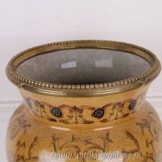 Stylowy WAZON PORCELANA Z BRĄZEM