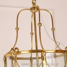 PAŁACOWA WISZĄCA LAMPA z brązu LATARNIA 81 cm